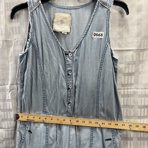 Hei Hei  Women OVERALL Pants Size SP Color Blue LIGHT WASH - Picture 5 of 12